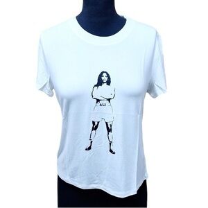 Laila Ali Women’s Empowerment Top Tee - Boxer Power Stance white small nwt
